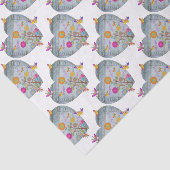 Denim Pocket Heart Blume Schmetterlinge Seidenpapier (Ausschnitt)