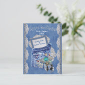 Denim Pocket mit Kostümschmuck und Spitzen Ankündigungspostkarte (Stehend Vorderseite)