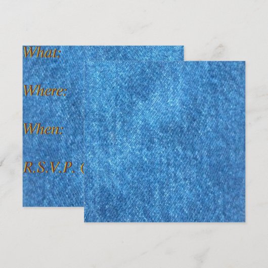 Denim Print Einladungen (Vorne/Hinten)