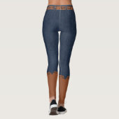 Denim Print Leggings Imitat Gürtel und Cowboystief (Rückseite)