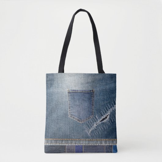 Denim Print Tote Bag Tasche (Vorderseite)