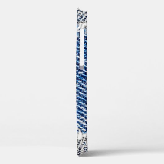 Denim Rahmen. Rippengewebe mit Randstreifen Case-Mate iPhone Hülle (Rückseite / Links)