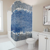 Denim Rahmen. Rippengewebe mit Randstreifen  Duschvorhang (Beispiel)