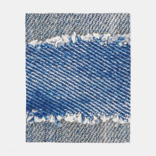 Denim Rahmen. Rippengewebe mit Randstreifen Fleecedecke