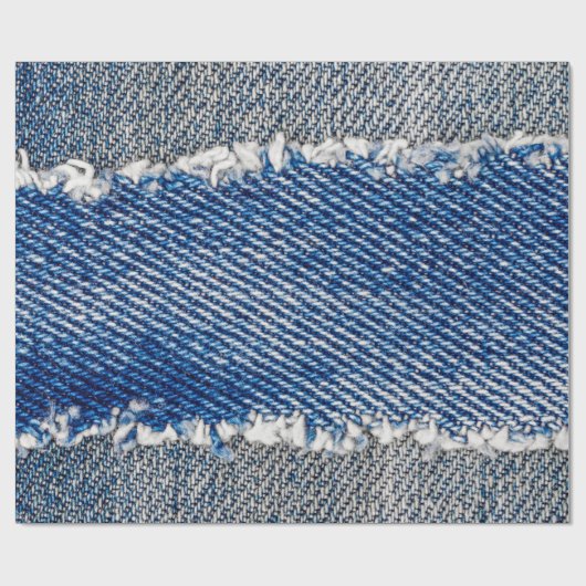 Denim Rahmen. Rippengewebe mit Randstreifen Geschenkpapier (Flach)