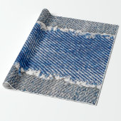Denim Rahmen. Rippengewebe mit Randstreifen Geschenkpapier (Ungerollt)