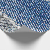 Denim Rahmen. Rippengewebe mit Randstreifen Geschenkpapier (Ecke)