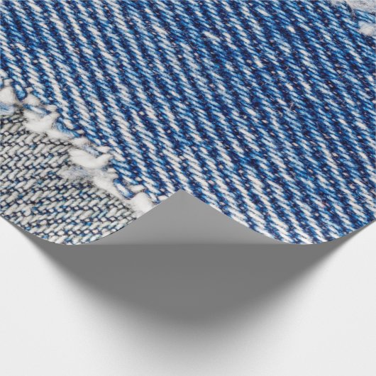 Denim Rahmen. Rippengewebe mit Randstreifen Geschenkpapier (Ecke)