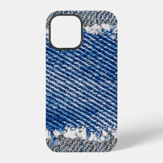 Denim Rahmen. Rippengewebe mit Randstreifen iPhone 12 Hülle