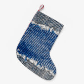 Denim Rahmen. Rippengewebe mit Randstreifen Kleiner Weihnachtsstrumpf (Vorderansicht (hängend))