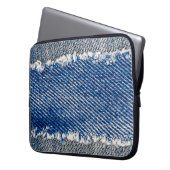 Denim Rahmen. Rippengewebe mit Randstreifen Laptopschutzhülle (Vorderseite Links)