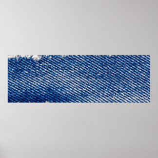 Denim Rahmen. Rippengewebe mit Randstreifen Poster