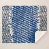 Denim Rahmen. Rippengewebe mit Randstreifen Sherpadecke (Vorderseite (Horizontal))