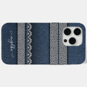 Denim & Rhinestones Chic Case-Mate iPhone Hülle (Rückseite (Horizontal))