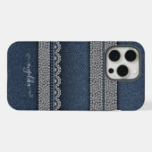 Denim & Rhinestones Chic iPhone Hülle (Rückseite (Horizontal))