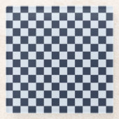 Denim rinse checkerboard pattern glasuntersetzer (Vorderseite)