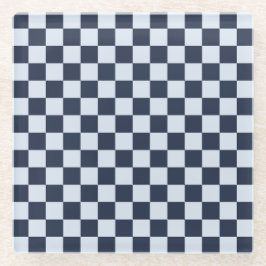 Denim rinse checkerboard pattern glasuntersetzer