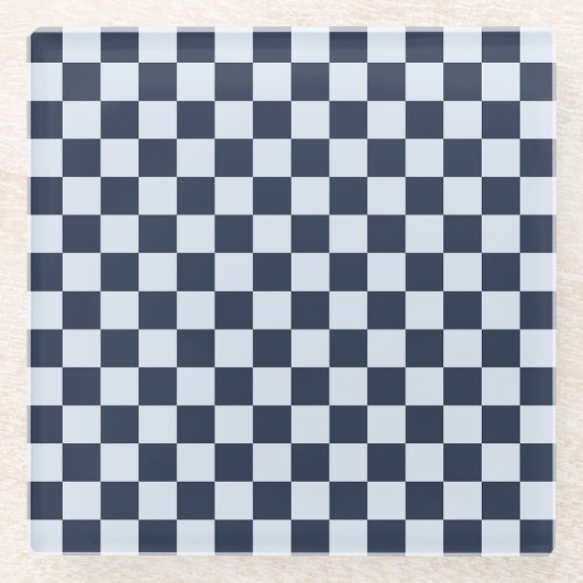 Denim rinse checkerboard pattern glasuntersetzer (Vorderseite)