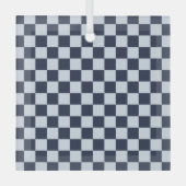 Denim rinse checkerboard pattern ornament aus glas (Vorderseite)