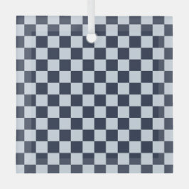 Denim rinse checkerboard pattern ornament aus glas