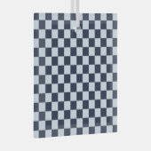Denim rinse checkerboard pattern ornament aus glas (Vorderseite Rechts)