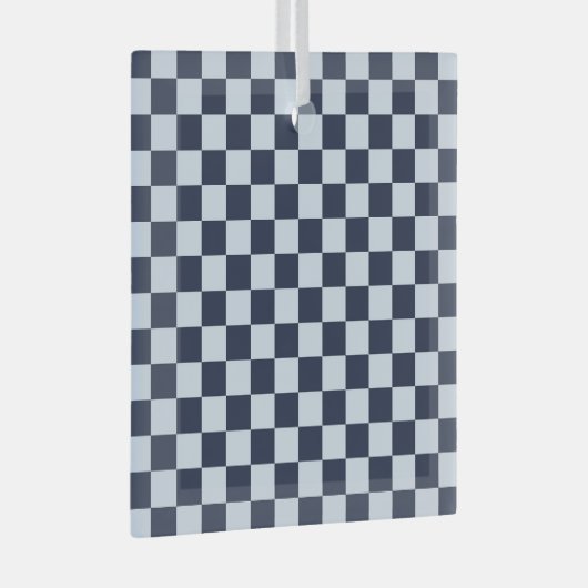 Denim rinse checkerboard pattern ornament aus glas (Vorderseite Rechts)