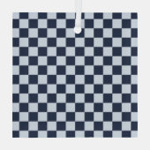 Denim rinse checkerboard pattern ornament aus glas (Rückseite)