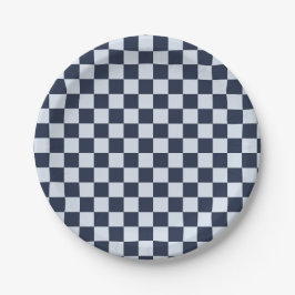 Denim rinse checkerboard pattern pappteller