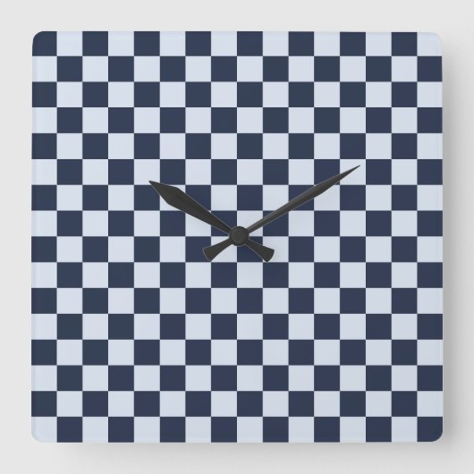 Denim rinse checkerboard pattern quadratische wanduhr (Vorderseite)