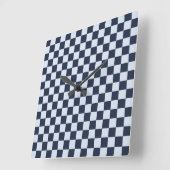 Denim rinse checkerboard pattern quadratische wanduhr (Winkel)