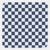 Denim rinse checkerboard pattern quadratischer aufkleber (Vorderseite)