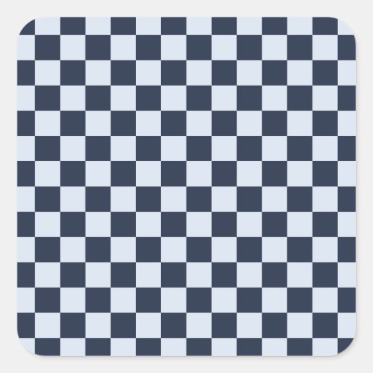 Denim rinse checkerboard pattern quadratischer aufkleber (Vorderseite)