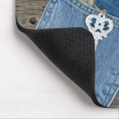 Denim Rose in Jean Pocket Mousepad (Ecke)
