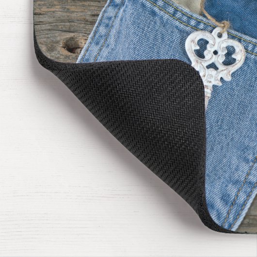 Denim Rose in Jean Pocket Mousepad (Ecke)