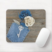 Denim Rose in Jean Pocket Mousepad (Mit Mouse)