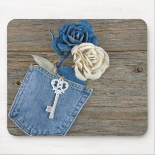 Denim Rose in Jean Pocket Mousepad