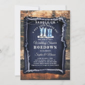 Denim Rustic Lights Cowboy Wedding Brautparty Einladung (Vorderseite)