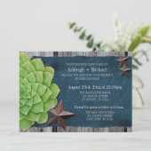 Denim & Rustic Stars Western Hochzeit Einladung (Stehend Vorderseite)