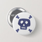 Denim-Schädel Button (Vorne & Hinten)