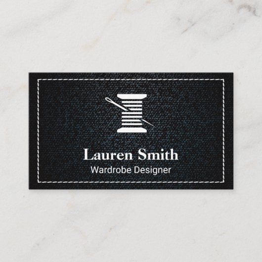 Denim | Schnüre, weiße Schnürsenkel Visitenkarte (Vorderseite)