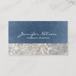 Denim Sequin Glitzer Glamour Glitz Business Card Visitenkarte