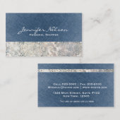 Denim Sequin Glitzer Glamour Glitz Business Card Visitenkarte (Vorne/Hinten)