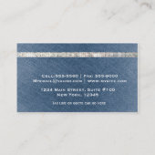 Denim Sequin Glitzer Glamour Glitz Business Card Visitenkarte (Rückseite)