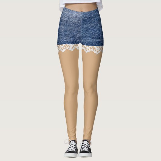 Denim Shorts Leggings Lace (Vorderseite)