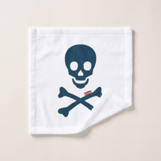 Denim Skull Badhandtuch Set (Waschlappen)