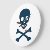 Denim Skull Große Wanduhr (Winkel)