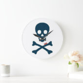 Denim Skull Große Wanduhr (Zuhause)