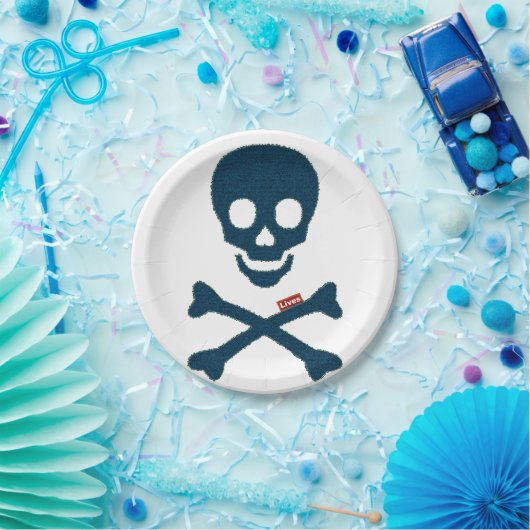 Denim Skull Pappteller (Party)