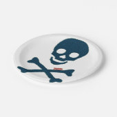 Denim Skull Pappteller (Schrägansicht)