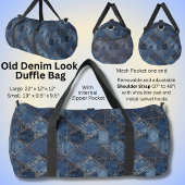 Denim Squares Old Jeans Duffle Bag
